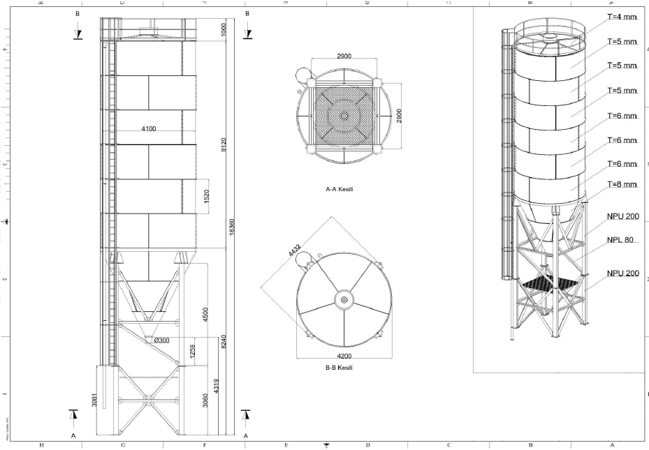 silo chứa xi măng bản vẽ