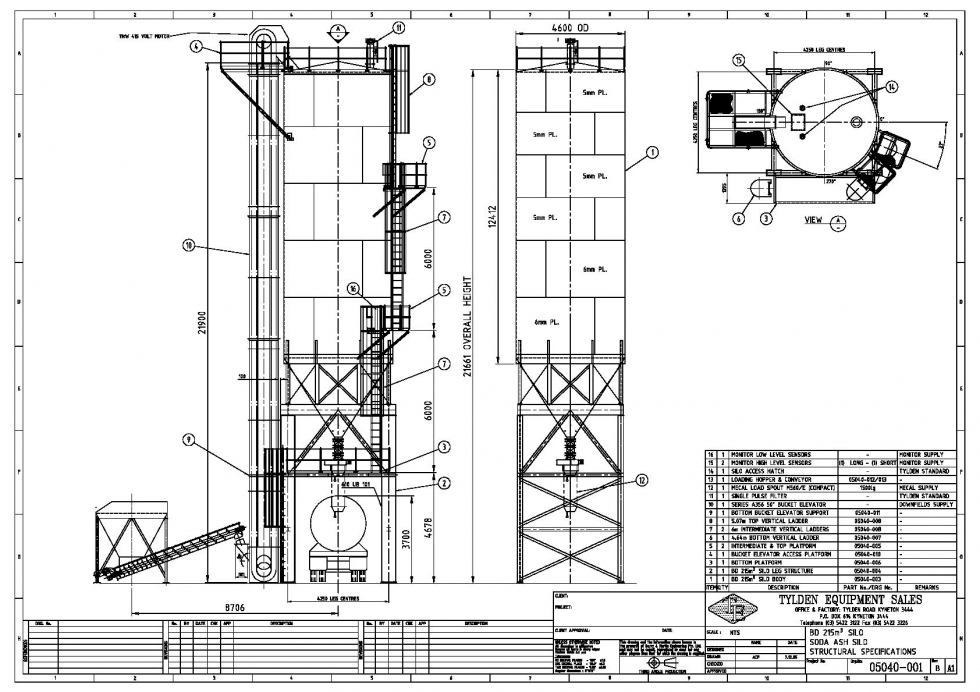 silo chứa xi măng bản vẽ